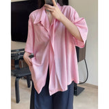 Nukty 2024 Summer Slightly Transparent Linen Short Sleeve Shirt Women Design Sense Lapel Loose Silhouette Cool Top Female