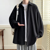 Nukty 2024 Spring Summer Men White Vintage Shirts Mens Harajuku Fashion Oversized Shirt Male Black Casual Streetwear Blouses 5XL