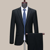 Nukty Suit S-8XL (Blazer+ Trousers) Men's Fashion Business Plus Size Gentleman's Casual Shirt for Work Slim-fit Wedding Formal Suit