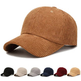 Nukty Autumn Corduroy Baseball Cap Women Men Trendy Vintage Baseball Hat Outdoor Adjustable Hip Hop Sun Hat Fashion Accessories