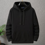 Nukty Solid Color Hoodies Men 12XL 10XL Plus Size Hoodies Autumn Winter Thick Fleece Hoodie Male Big Size 12XL Hooded Pullover Black