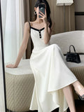Nukty Elegant 2-Piece Dress Set for Lady Short Coat A-Line Midi Camisole Dresses Slim Korean Fashion Female Suit Spring Autumn New