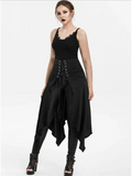 Nukty Black Medieval Skirt Women Halloween Vintage Irregualr Hem Steampunk Ladies Long Skirts Gothic Cosplay Dress Skirt Fashion