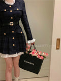 Nukty French Vintage Autumn Women Korean Fashion Elegant Party Mini Dress Female Long Sleeve Sweet One-piece Dress New