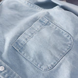Nukty 100% Cotton Autumn New Long-sleeved Denim Shirt Men Fashion Casual High Street Male Clothes Top Classic Light Blue Black Gray