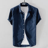 Nukty Men's Spring/summer Thin Linen Shirt Loose-fit Casual Long Sleeve White Top Jacket Cotton Linen Fabric Breathable Comfortable