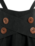 Nukty Lace Up Layered High Low Suspender Skirt Casual Streetwear Women Mid-Calf Skirts Mock Button Y2K Basic Under Dress Female Girl