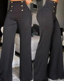 Nukty Elegant High Waist Wide Leg Bootcut Pants Summer European & American Fashion Simple Women's Flared Trousers