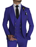 Nukty Men's 3 Piece Wedding Dress Suits Slim Fit Lapel Tuxedos Party Leisure Formal Male Suit For Groomsman Suit (Blazer+Vest+Pants)