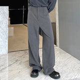 Nukty WELL DRESSED MEN Men Irregular Pants Solid Color Joggers Streetwear Loose Pleated Male Straight Trousers Casual Long Pants S-5XL