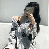 Nukty Blouses Women 3XL Couple BF Style Trendy Vintage Unisex Long Sleeve Femme Blouse Top Boyfriend Chic Sun-proof Ladies Streetwear