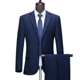 Nukty Suit S-8XL (Blazer+ Trousers) Men's Fashion Business Plus Size Gentleman's Casual Shirt for Work Slim-fit Wedding Formal Suit
