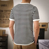 Nukty Striped T-shirts Men Panelled Leisure American Style High Street Cozy Daily Versatile Hipster Classic Outdoor Summer Breathable