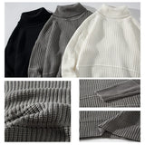 Nukty Autumn Winter Mens Casual Turtleneck Pullover Men's Long Sleeve Rollneck Sweater Korean Style Fashion Warm Knitted Sweater