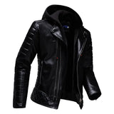 Nukty Winter New Standing Collar Leather Jacket Men's Business High-grade Leather Jacket Young and Large Size Motorcycle Jacket