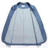Nukty Spring and Summer Men's Thin Cotton Monochrome Suit Loose Denim Casual Suit Jacket Coat(oversized plus size)