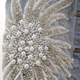 Nukty Fashion Lace Beaded Denim Vest Women Cardigan 2024 New Spring  Sleeveless Jacket Fashion Loose Vintage Jeans Waistcoat Tide