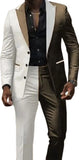 Nukty prom outfits for guys Two Color Panels for A  Men's Suits，Tailor-made Suitsï¼? Pieces Blazer and Pants Set，Single Breasted，for Summer Beach，Groomsmen