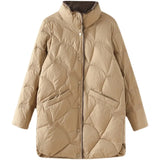 Nukty Plus Size 5xl New Women Winter Warm Medium X-Long Xiang Yun Down Jackets Female Ultra Lightweight White Duck Down Coat