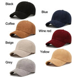Nukty Autumn Corduroy Baseball Cap Women Men Trendy Vintage Baseball Hat Outdoor Adjustable Hip Hop Sun Hat Fashion Accessories