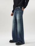 Nukty 4 Colors Autumn Vintage Distressed Men's Baggy Straight Jeans Fashion Korean High Street Denim Pants Streetwear Male Trousers
