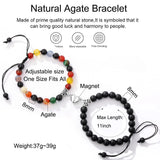 Nukty Magnet Couple Bracelets for Woman Men Romantic Heart Matching Lovers Natural Stone Beads Yoga Bracelet Valentine Gift Jewelry