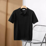 Nukty Men Slim Fit Polo Shirts Solid Stretch Sexy Collared TShirt Fashion Trendy Cotton Casual Top Summer Clothes Comfortable Stretchy
