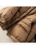 Nukty Winter Oversize Duck Down Coat Women Fashion Warm Thick Hooded Jackets Black Autumn Casual Pocket  Parkas
