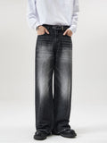Nukty 4 Colors Autumn Vintage Distressed Men's Baggy Straight Jeans Fashion Korean High Street Denim Pants Streetwear Male Trousers