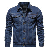Nukty New Autumn Men's Casual Workwear Jeans Jacket Loose Casual Versatile Youthful Male Solid Color Tops Dnim Mens Outwear