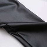 Nukty Men's Leather Pants Skinny Fit Elastic Fashion PU Leather Biker's Trousers Nightclub Party & Dance Pants Thin