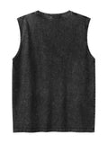 Nukty Summer Men's Washed Cotton Tank Tops Muscle Gym Sleeveless Workout T Shirts Running Beach Loose Cutoff Tees