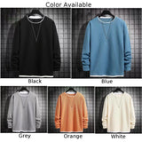 Nukty Autumn Men's Round Neck T-Shirts Fashion Fake-two Pieces Street Long Sleeve T-shirt Sports Athletic Pullover Blouse Tops For Man