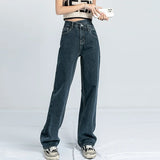 Nukty 1970s Retro Crossbody High-waist Slimming Drag-on Straight-crotch Long Pants Women Summer Cotton Material