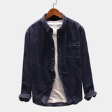 Nukty Autumn Men Shirt Long Sleeve Regular Fit Mens Casual Shirt Thick Solid Color Men's Shirts With Pockets Male Coat MY846