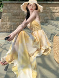 Nukty Summer  Elegant Sexy Spaghetti Strap Long Dresses For Women Sleeveless Backless Beach Holidays VestidosEvening Party Dress