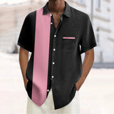 Nukty men summer outfits Male Pocket Regular-Fit Button-Down Work Man Shirt Mens Vintage Bowling Shirts 1950s Casual Short Sleeve гавайская рубашка