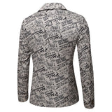 Nukty WELL DRESSED MEN Brand Suit Jacket Fashion Letter Print Casual Slim Fit Blazers Homme 3D Floral Coat Autumn Man Business Social Dress Blazer Coat