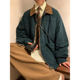 Nukty American Style Vintage 2024 Men Bomber Jacket Windbreakers Zipper Coats Autumn Loose Cargo Outwear