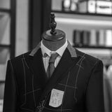 Nukty 2 Pieces Jacket+Pants Black Suits for Men Peaked Lapel Double Breasted Bespoke Blazer Wedding Groom Tuxedos Prom Costume Homme