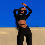 Nukty Sexy High-waist Bell-bottoms Women Slim Fit Lace Up Casual Skinny Pants Y2K Harajuku Street Elastic Wide Leg Trousers