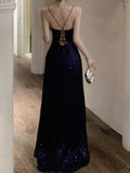 Nukty DRESS TO IMPRESS Sexy Backless Evening Party Long Dresses for Women V-Neck Split Slim Spring Summer Luxury Sequins Prom Robe Birthday Vestido New
