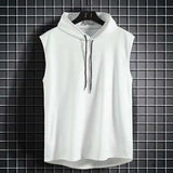 Nukty 2024 Brand New Men's Tank Tops Vest Sleeveless Tees For Male Hooded Man Vests Tops Hip Hop Men Tank Top T shirt