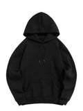 Nukty Hoodie for Men Solid Fleece-lined Sweatshirts Unisex Streetwear Pullover Fall Winter Hooded Jumper Basic Sweats