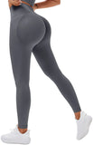 Nukty  Knitted Seamless Fitness Leggings GYM Pants Women High Waist Push Up Leggings  Tight Peach Buttocks Yoga Pants