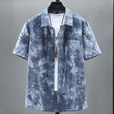 Nukty Summer Tie-dye Shirt Men Plus Size Fashion Casual Tie Dye Shirts Male Hawaiian Beach Shirt Big Size 11XL