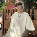 Nukty 5 Colors Men's Glitter Tee Shirts Women Short Sleeve Oversized Chic Summer All-match T-Shirts Men Korean Daily Loose Tops