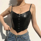 Nukty Fashion Punk Style Patchwork Tank Tops Aesthetic Letter And Graphic Print Women Crop Top Color Blocking Sleeveless Streetwear
