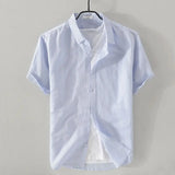 Nukty Men's Spring/summer Thin Linen Shirt Loose-fit Casual Long Sleeve White Top Jacket Cotton Linen Fabric Breathable Comfortable