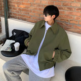 Nukty Green Black Short Jacket Men Fashion Spring Bomber Jacket Men Streetwear Korean Loose Casual Jacket Mens Vintage Outwear M-2XL